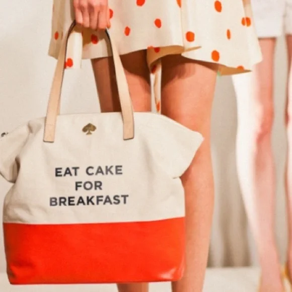 Kate Spade Eat Cake for Breakfast zipped tote